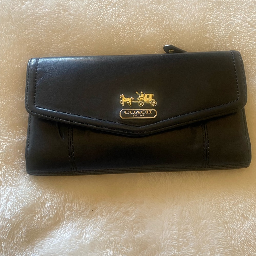 Coach Black Leather Women's Wallet
